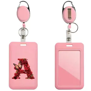 Clear Window Plastic, Multifunctional Card Sleeve, Id Badge Holder for Office & School Use, Durable Design with Initial Name Option