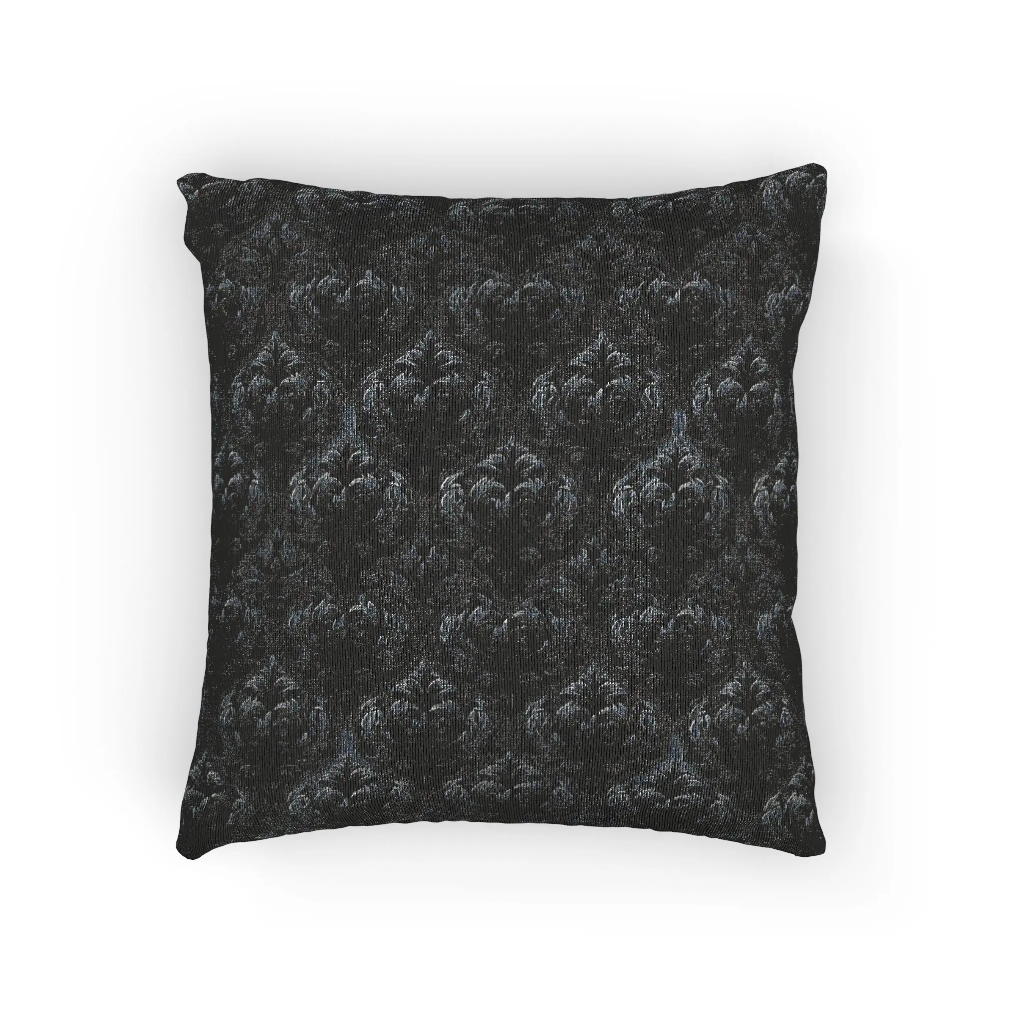 Black Gothic Damask Woven Pillow| Dark Academia Throw Pillow | Victorian Gothic Home Decor | Gothic Couch Pillow | Luxury Cotton Throw