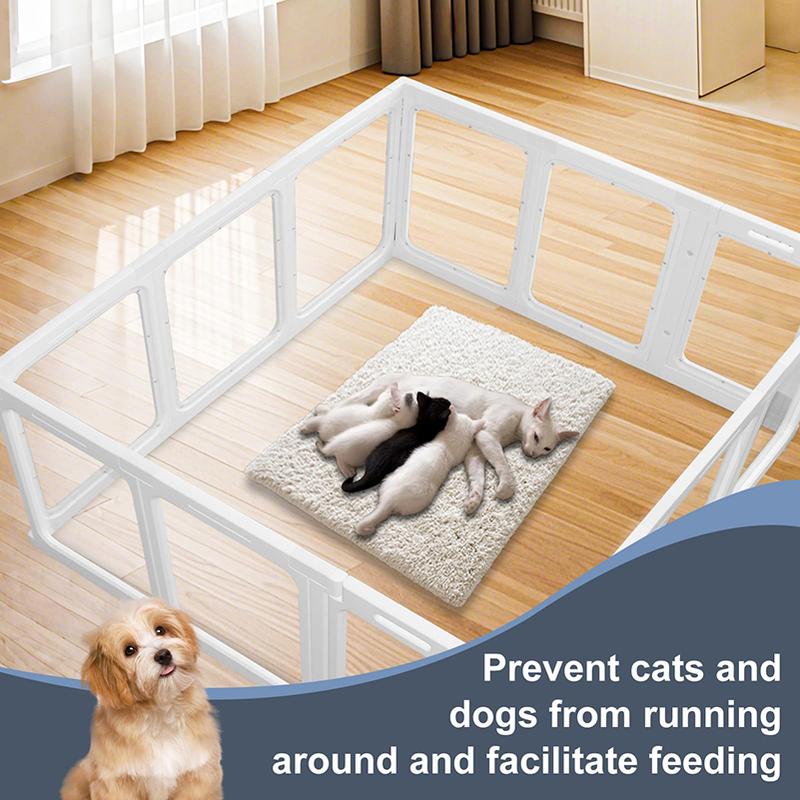 Acrylic Dog Pen,Clear Dog Play Pen for Puppy Cat Rabbit Ferret Transparent Easy Assemble Whelping Crate Kennel Cage Enclosure Sturdy & Easy Cleaning Suitable for Small Pets