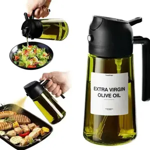 2 in 1 Olive Oil Dispenser, Spray & Pour Oil Bottle For Kitchen, Kitchen Gadgets For Cooking, BBQ, Salad & Baking, Best Kitchenware For Cooking, 470ml