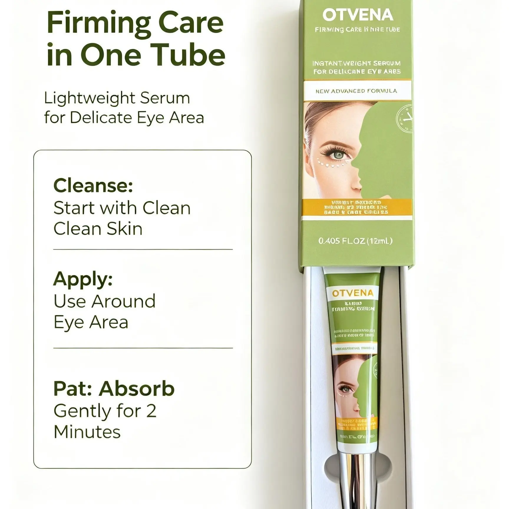 OTVENA Rapid Firming Eye Serum 12ml, Lightweight Hydrating Serum for Delicate Under Eye Skin, Quick Absorb Non-Greasy Daily Eye Care Treatment