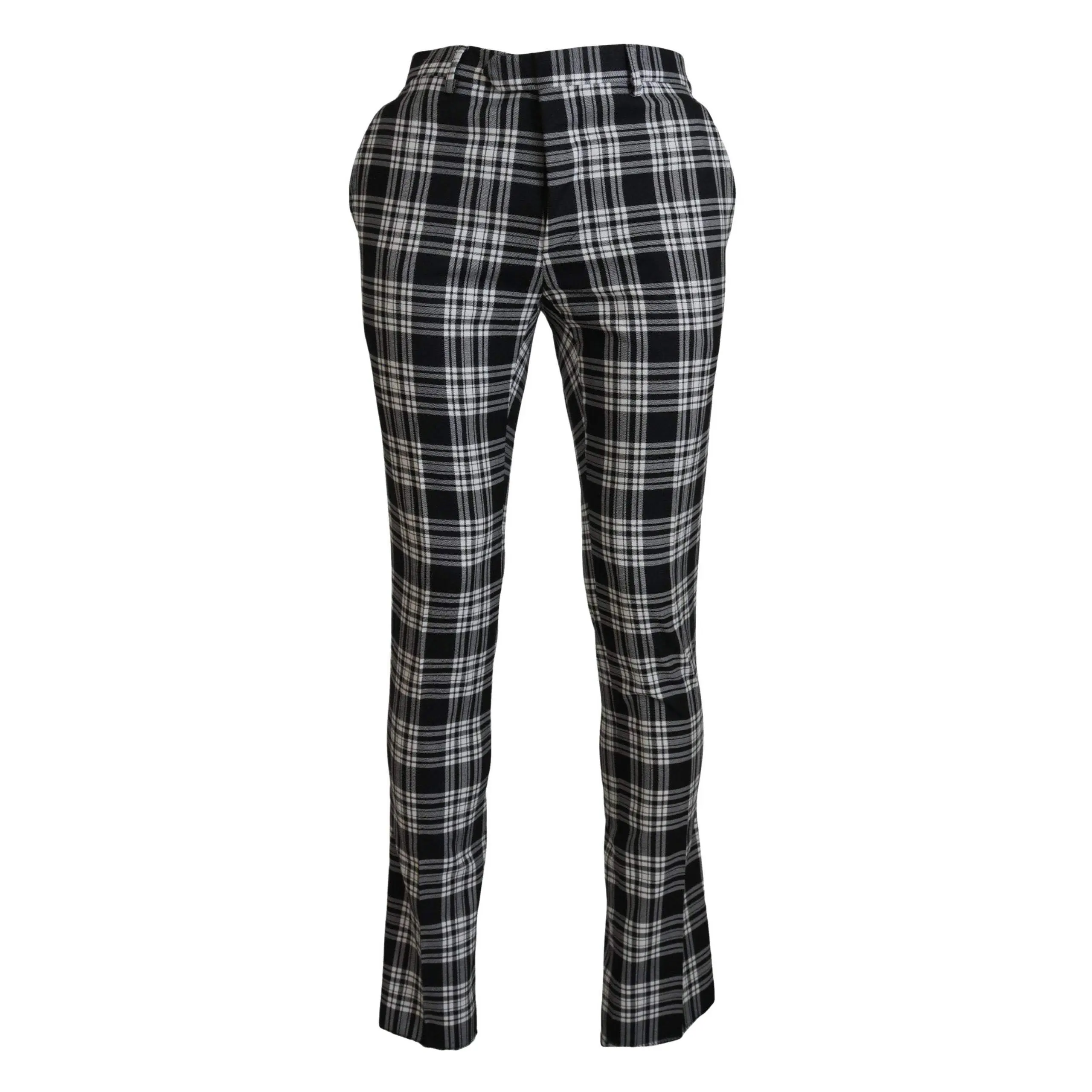 BENCIVENGA Black Checkered Cotton Men Casual Pants