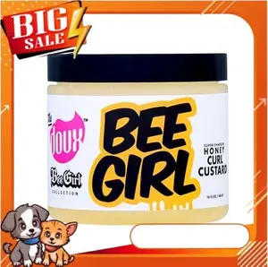 The Doux Curl Cream for Curly Hair with Honey, Aloe & Keratin – Curl Defining Custard for Frizz Control, Moisture & Shine Bee Girl Honey Custard for Natural Hair