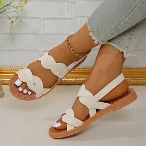 Bow slippers European and American soft-soled casual flat-heeled beach sandals