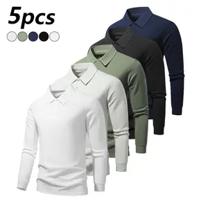 New Spring & Autumn Long Sleeve Polo Shirt for Men, Versatile Fashionable Golf Shirt, Menswear Lacoste Collar, Perfect for Weekend Outings & Business Meals, Knit Fabric, Pullover Style
