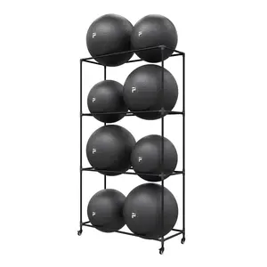 Power Systems Metal Rack for Gym & Studio - Holds Up to 8 Exercise & Yoga Balls