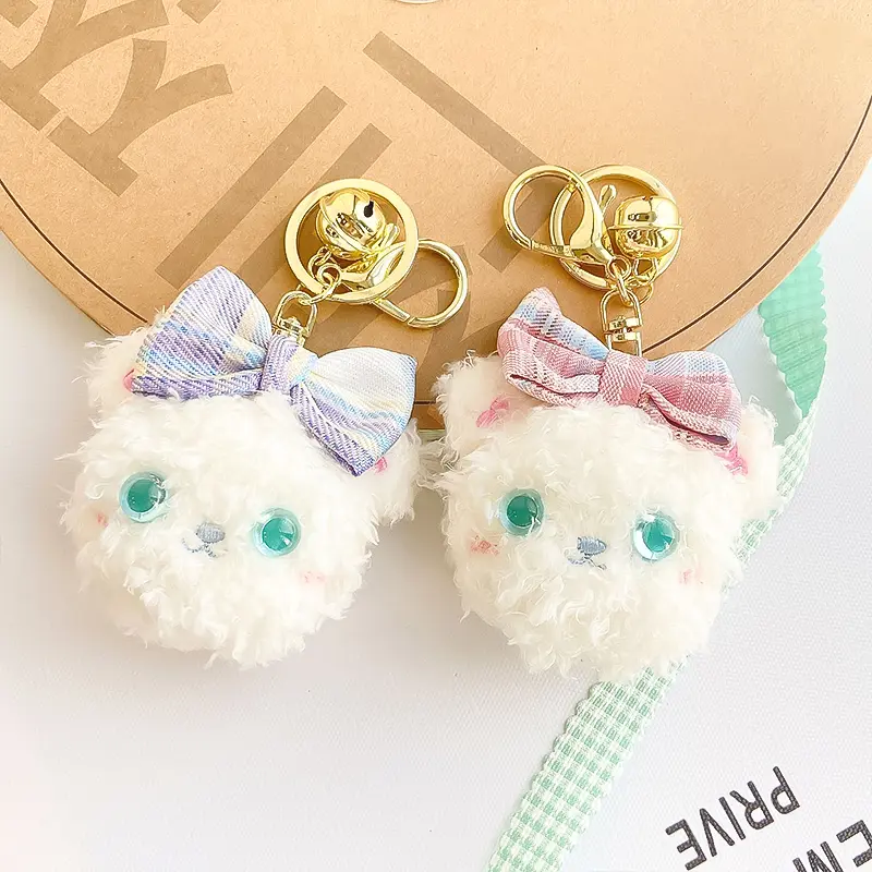 Women's Rumi Black Friday Small Bowknot Bear Plush Keychain - Soft Animal Lanyard, Cute Bow Detail Charm, Keychain Wristlet Strap, Women's Fashion Kawaii Accessories for Bags & Keys