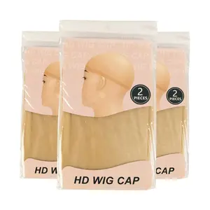 HD Wig Caps High Quality Transparent HD Hair Nets Weave Nylon Stretchy Lace Front Wig Cap For Women Light Brown