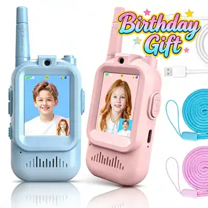 2 - Pack Kids Video Walkie Talkies - Rechargeable, Handheld - For Indoor & Outdoor Games, Ages 3 - 12. Best Birthday Gift