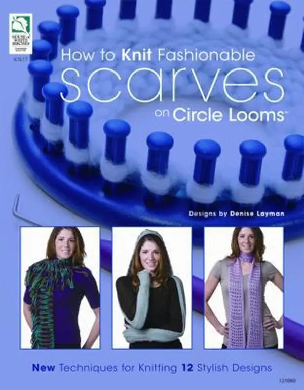 Used Paperback Book - How to Knit Fashionable Loom Scarves by Denise Layman (English) - Knitwear, Scarf Patterns, Knitting for Beginners Tutorial