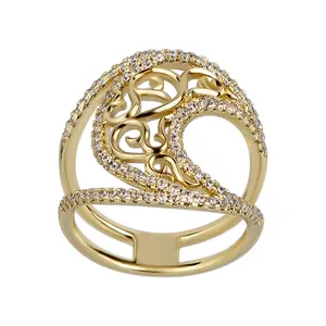 Elegant Swirl Ring – 14K Gold-Plated