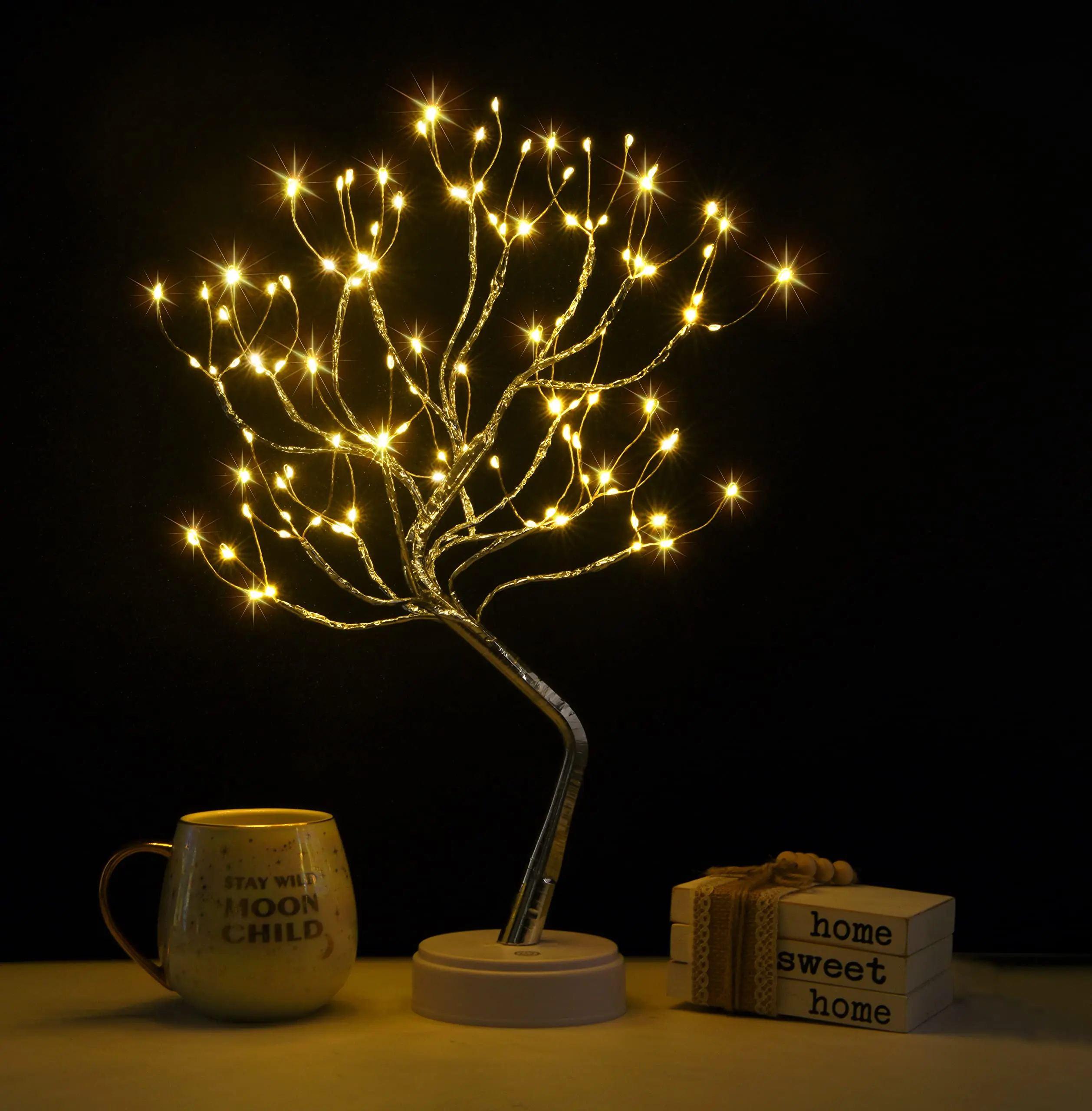 Alfanite Twinkling Tree Fairy Light Spirit Tree Lamp Bonsai Tree Light,  Cute Room Decor, Night Light Lamp, Silver Branches 108 LED - TikTok Shop