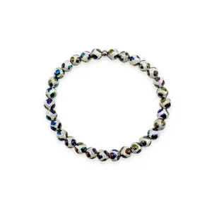 Protection & Balance - Mystic Black Tibetan Agate Faceted Mini Stacker Bracelet