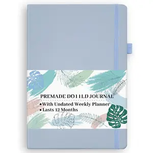 Premade  Dotted Journal with Undated Weekly Monthly Planner, Pre-made Dot Grid Journaling Aesthetic Notebook for Goals Gratitude Budget Exercise Habits Mood Sleep  - 12 Month