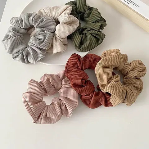 Simple Plain Color Scrunchie, Scrunchies, 6pcs Sweet and Fresh Hair Tie Suitable for Hair, Fashion Hair Accessories for Party, Daily Clothing Decor for Women & Girls, Elastic Ponytail Accessories