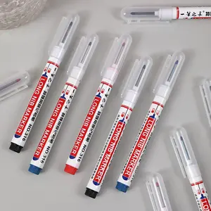 3-Pack Industrial Waterproof Marking Pens, Permanent Drawing Markers, Multi-Surface Use, Anti-Fade Ink, Deep Hole Markers, Woodworking DIY Outdoor Writing Tools