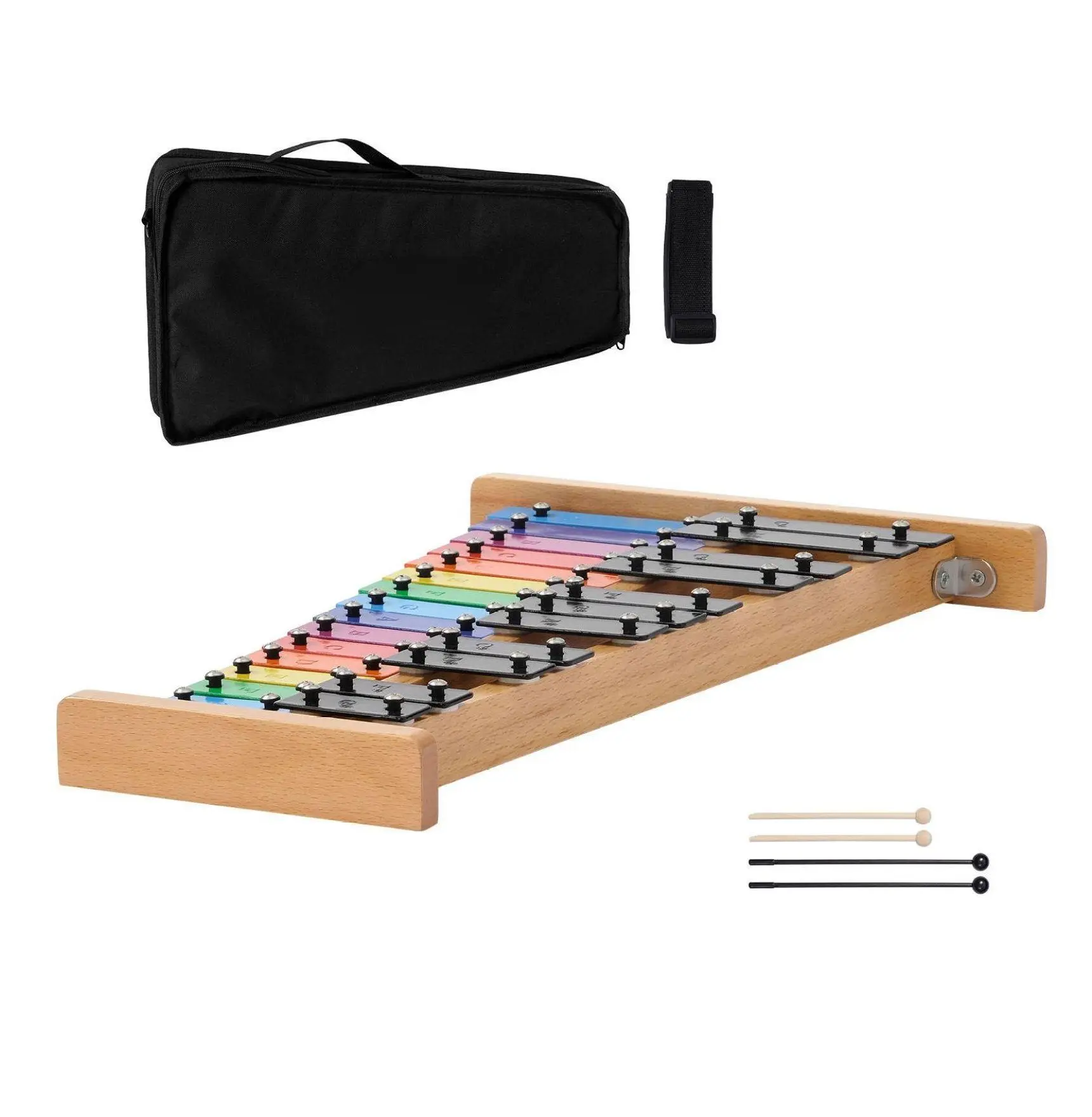 Glockenspiel Xylophone 27 Note - Percussion Instrument Kit w/ Mallets & Bag Default