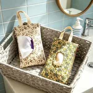 Hanging Floral Wet Wipes Bag - All Over PrintTextured Pattern Lightweight Portable Tissue & DiaperOrganizer for Strollers Travel Friendly Storage Pouch for DailyUse, Stylish Floral Design