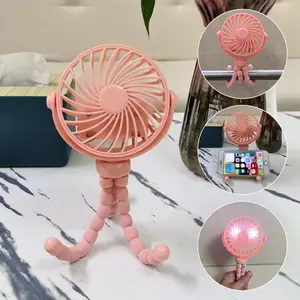 Portable USB Rechargeable Mini Fan, Foldable Desktop Fan, Handheld Fan for Outdoor Sports, Stroller, Summer Silent 3 Speed Adjustable Mini Multifunction Octopus Fan