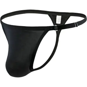 Men's Thong Underwear Male G String T-Back Bikini Exotic Swimsuit Micro Lingerie Adjustable Circumference One Size
