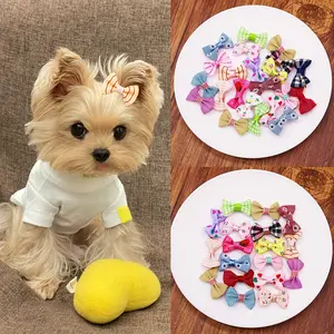 10/30pcs Puppy Yorkie Dog Hair Bows with Clips Pet Grooming Products Mix Colors Varies Patterns Pet Hair Bows Dog AccessoriesVisit the Chenkou Craft Store