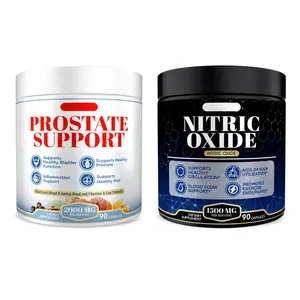 Men's Health Bundle - Supplements - Nitric Oxide  90ct + Prostate Support Bundle - Natural Supplement Capsules - Support Blood Circulation & Prostate Health