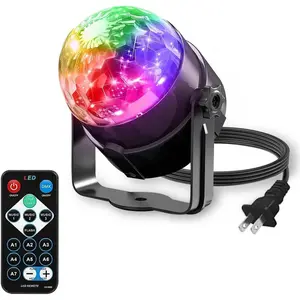 Disco Ball with Remote Strobe Light, DJ Party Lighting for Home Room Dance Birthday Halloween Karaoke Stocking Stuffers New Years Eve Christmas Parties Decorations(1 Pack)