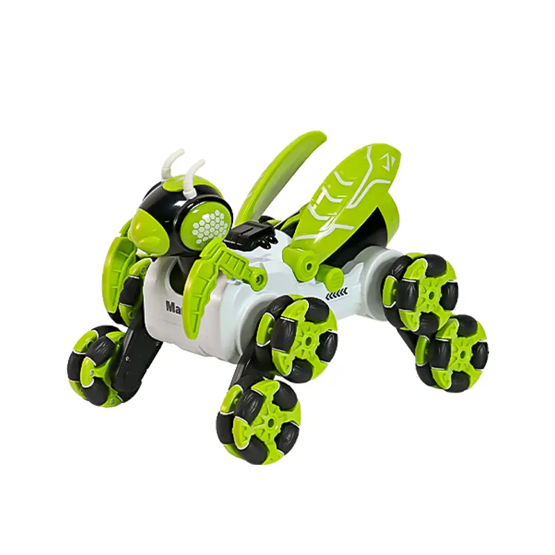 2.4G Remote Control Stunt Mantis Car, 8-Wheel RC Off-Road Stunt Vehicle with 360° Rotation & Light Spray, Rechargeable RC Monster Truck Toy for Boys Kids Birthday Gift tibibee transform easter rc car