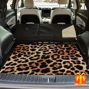 Durable Car Trunk Mat - Leopard Print Rear Trunk Carpet, Vehicle Interior Floor Mats, Suitable for Sedans, SUVs, Outdoor Travel and Christmas Gifts, Car Accessory