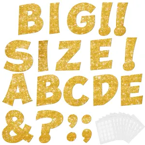 154 Pcs Large 7" Glitter Bulletin Board Letters, Poster Board Letters Alphabet Punctuation Cut Out Cardboard Letters Accessories for Classroom Display Decorating Supplies 7inch