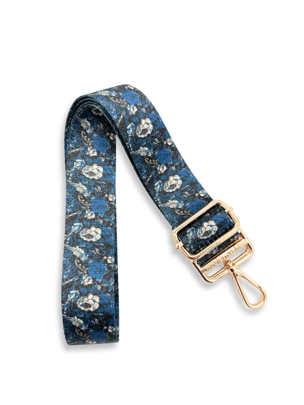 Midnight Floral Adjustable Bag Strap, Bag Accessories, Boho & Elegant Adjustable Strap with Floral Print, Gold Hardware Adds Warm Vintage Shine