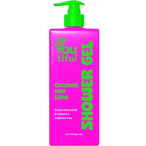 BeYoutiful Coconut Lime Body Wash Soap for Teens and Kids,  Moisturizing for Sensitive Skin, Hydrating Shower Gel, Girl Skin Care, 32oz