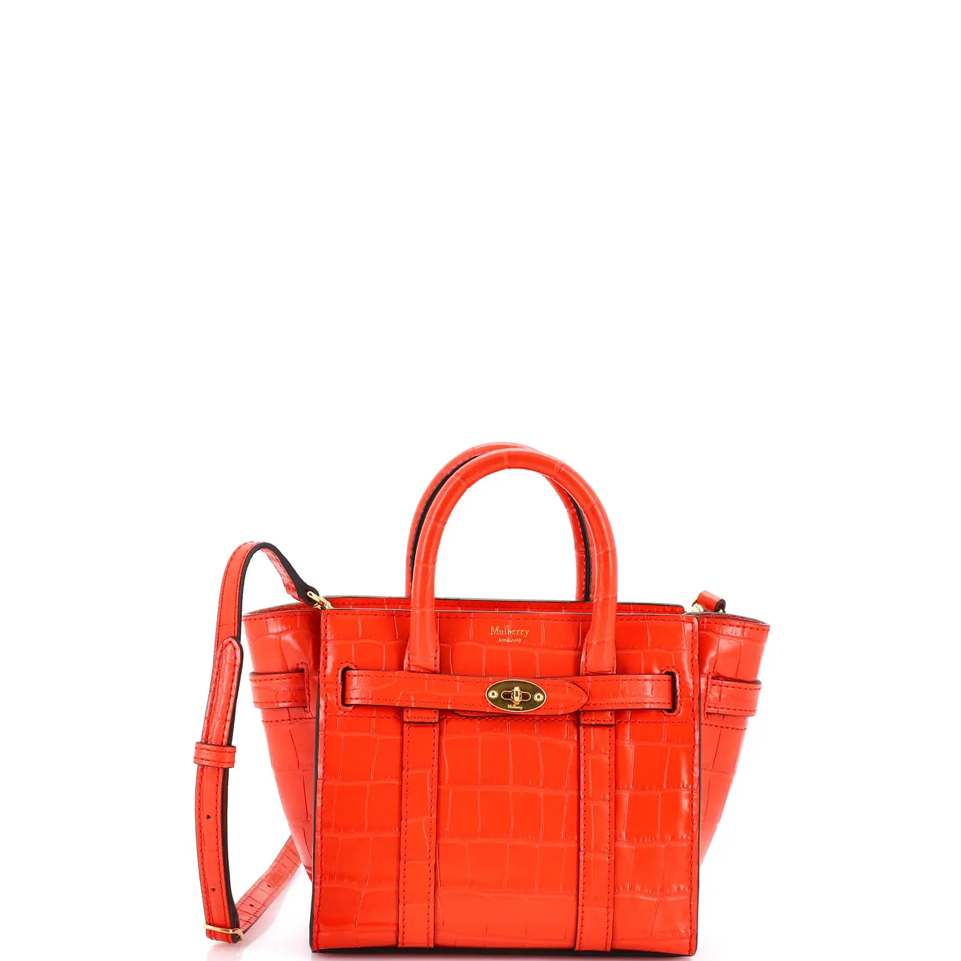 Pre-owned mulberry material Messenger Bags Bayswater Zipped Tote Crocodile Embossed Leather Micro by Rebag