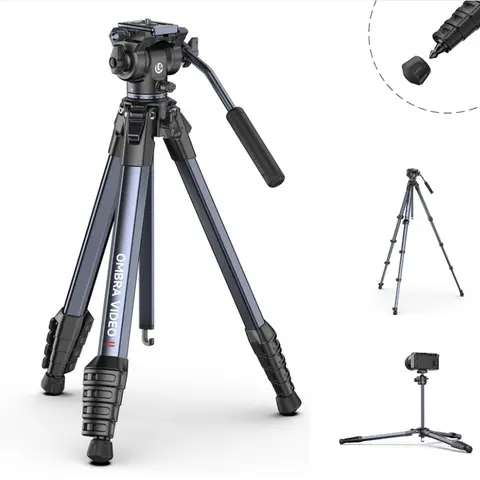 ULANZI Ombra 5-Section Aluminum Adjustable Tripod Stand, 59-Inch Portable Travel Camera Tripod Set for Content Creators with Claw Quick-Release, 17lb Max Load for Digital Cameras, Smartphones (Canon, Nikon, Sony DSLR, iPhone)