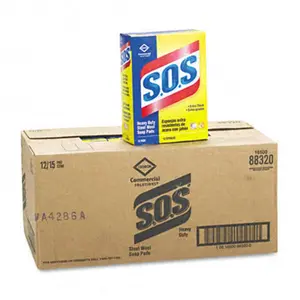 212 MAIN Clorox 88320CT S.O.S Steel Wool Soap Pad, 15 Pads/Box, 12 Boxes/Carton, Heavy Duty Double Soap Grease Cut Tool for Reptile & Amphibian Cleaning
