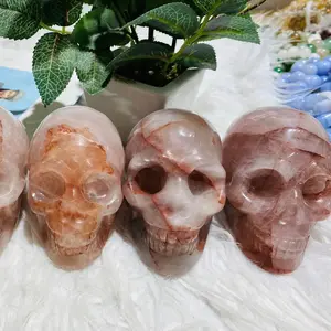 1 count Natural crystal skull fire quartz  skull Home Ornament