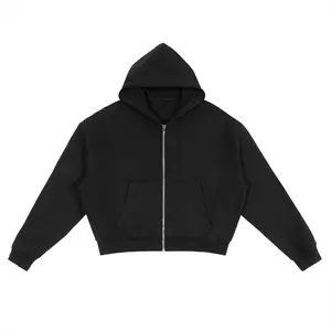 Fleece Zip-Up Boxy Hoodie