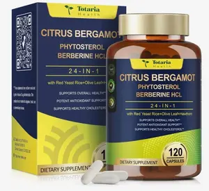 Citrus Bergamot Supplement for High Cholesterol - Italian Citrus Bergamot & Plant Sterols Stanols Natural Way to Balance Cholesterol Level, Vegan, Non-GMO, 120 Counts