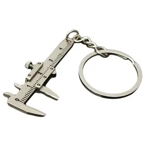 Mini Metal Ruler Vernier Caliper Portable 0-40mm keychain Measuring Gauging Tools Car Turbo key Chain Ring Ruler Caliper