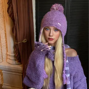 Plush Beanie for Women, New Autumn/Winter Style, Face, Cold-Proof, Warm, Ear-Protecting, Trendy Lei Feng Hat