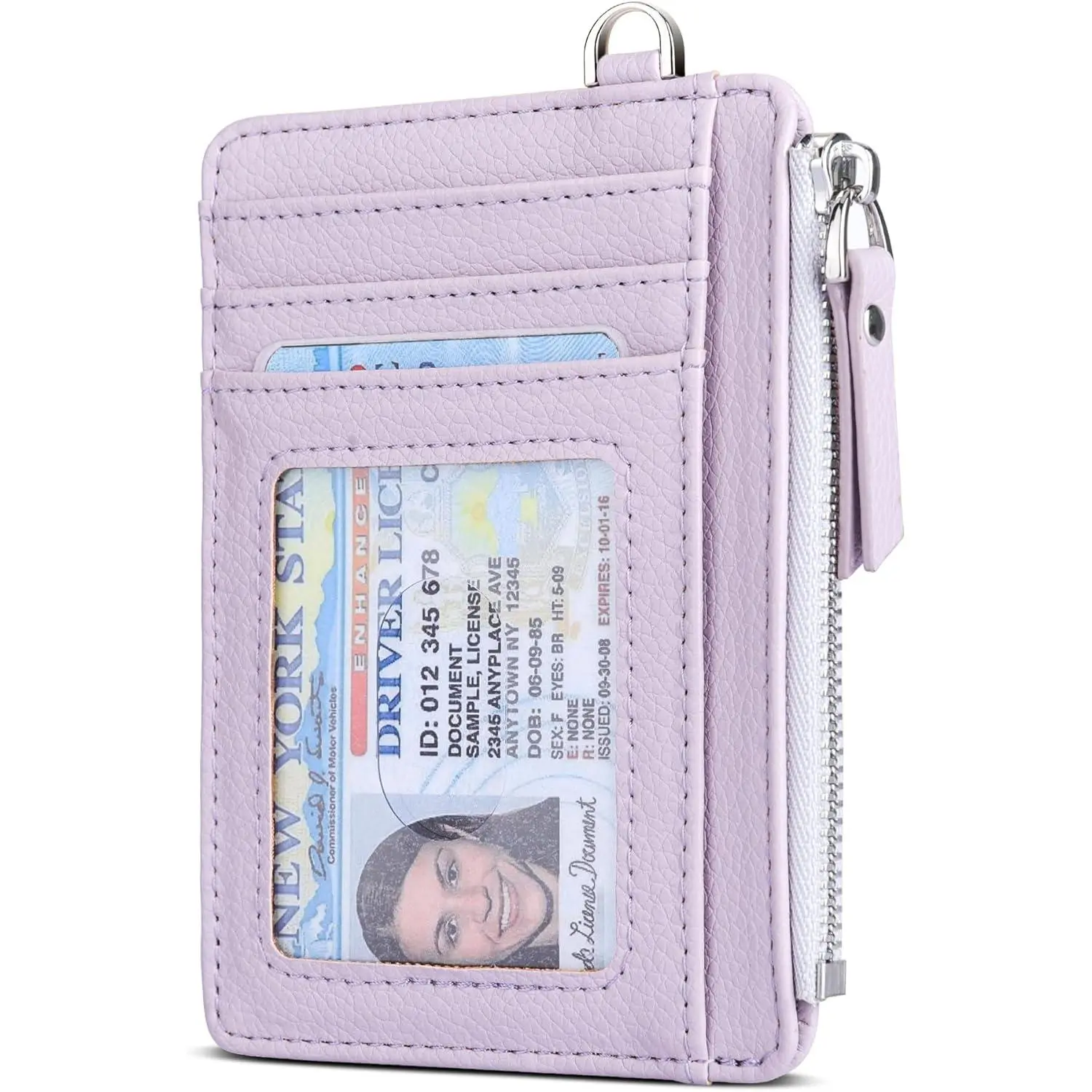 Slim Minimalist Leather RFID Cards Holder for Men - Secure Storage, Slim Profile, Zipper Card Slots, RFID Blocking, Zipper Pocket, Secure Card Storage