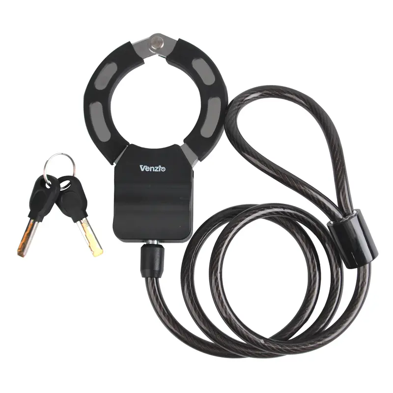 Venzio Electric Scooter Lock with 2.62FT x 8mm (0.31inch) Q235 Steel, Heavy Duty Anti-Theft Bike Lock and Keys, Portable Cable Lock for Scooter, Bicycle, E-Bike, Motorcycle, Gate, Fence, Toolbox