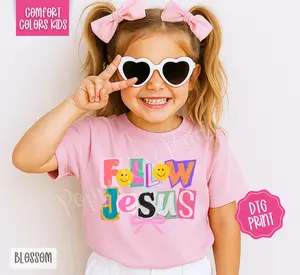 Follow Jesus Comfort Colors Youth Shirt, Trendy Religious Tshirt