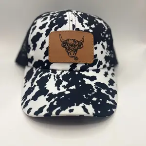 Cow print patch hat