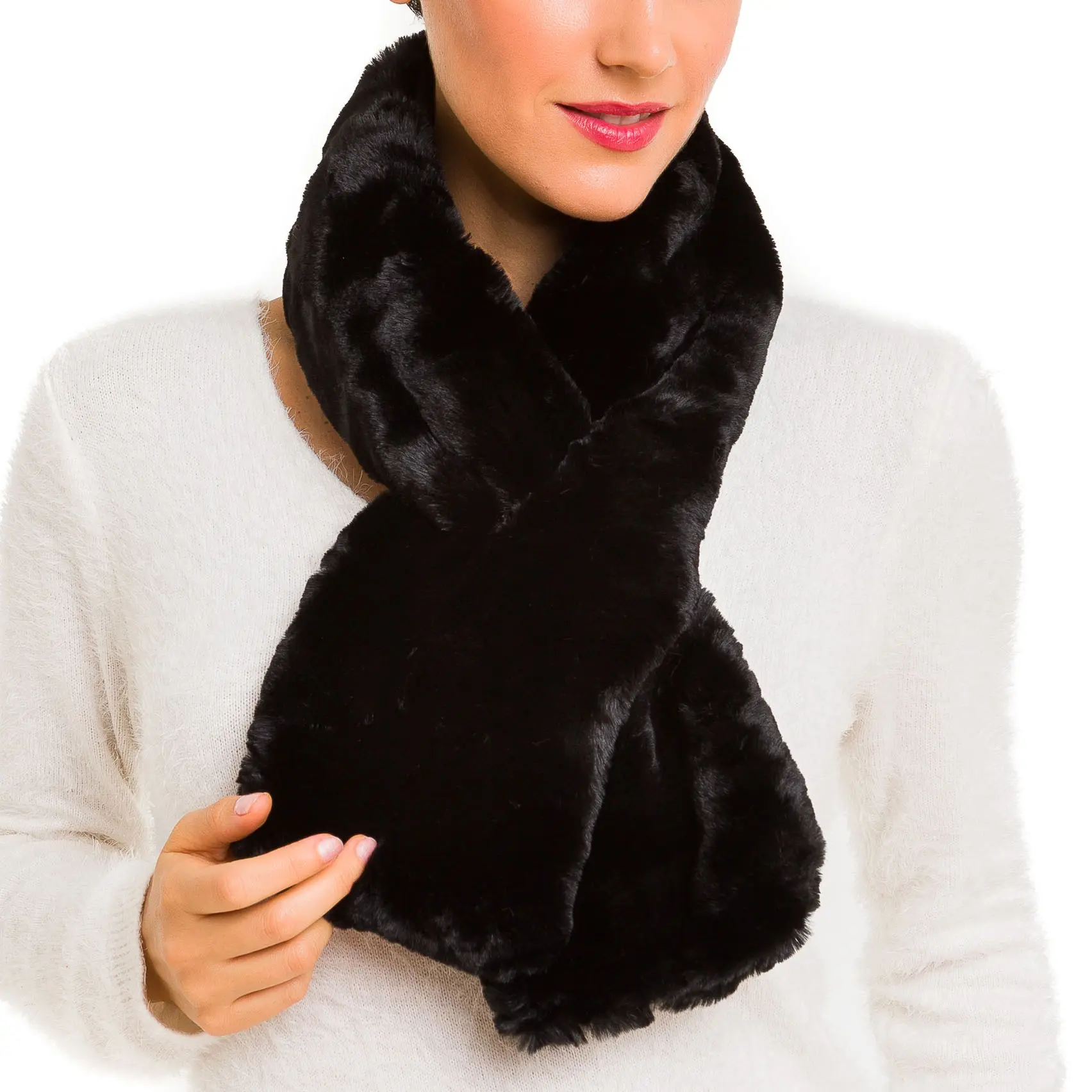 Fur Collar Scarf for Women Faux Fur Scarves Neck Shrug