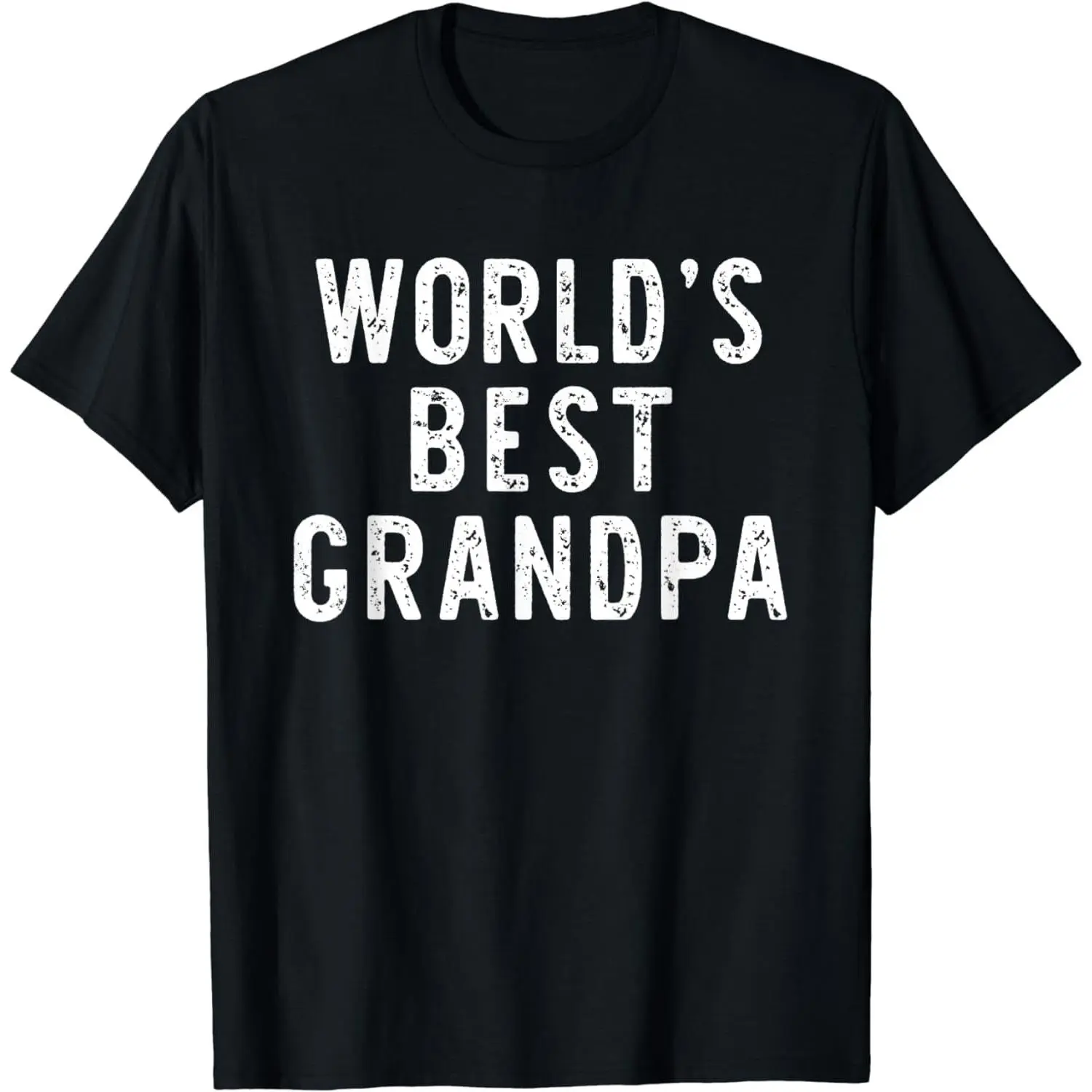 Men's Classic Cotton Short-Sleeve T-Shirt - Casual Round Neck Unisex Menswear Top with "World's Best Grandpa" Funny Graphic Print, Soft, Breathable, Fitted Cut, Cold Wash Safe, Ideal for Family Gifts for Grandmas, All-Season Wear