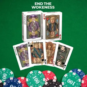 Funny Political Satire Themed Card Game Set, Includes 52 Cards & 2 Ghost Cards, Durable Paper Playing Cards for Adults, Party Jester Theme Entertainment