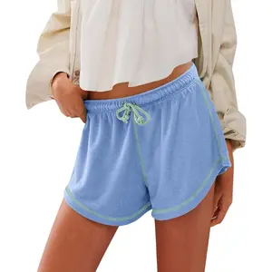 Women’s Minimalist Plain Activewear Bottoms - Relaxed Fit Athletic Shorts with Comfy Drawstring Elastic Waist for Summer Beach, Workout