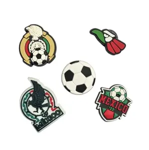 Mexico Soccer Shoe Charms 5ct - Decorative Footwear Accessory Featuring Mexican Flag Design