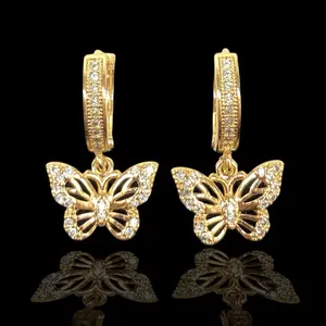 The De Mariposa Earrings - Gold-Tone Butterfly Design with Sparkling Details